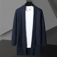 thumbnail image 2 of Dpytoraw Men's Autumn And Winter Long Solid Color Slim Knit Cardigan Coat, 2 of 3
