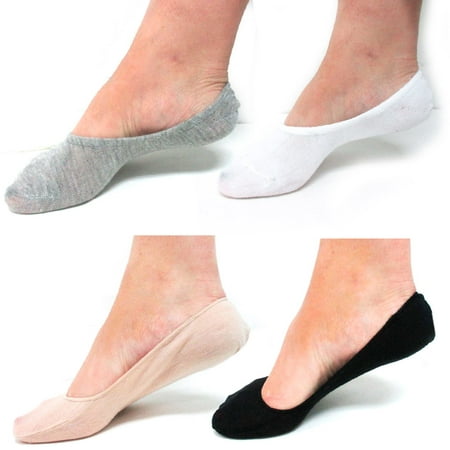 AllTopBargains - 12 Pairs Multi Color Foot Covers Footies Dress Flat ...