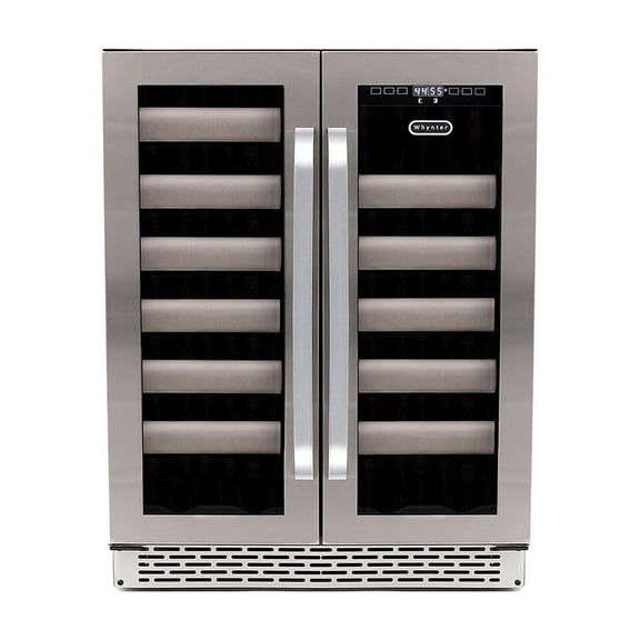 Whynter BWR-401DS Elite 24" 40 Bottle Seamless Stainless Steel Door Dual Zone Built-in Wine Refrigerator