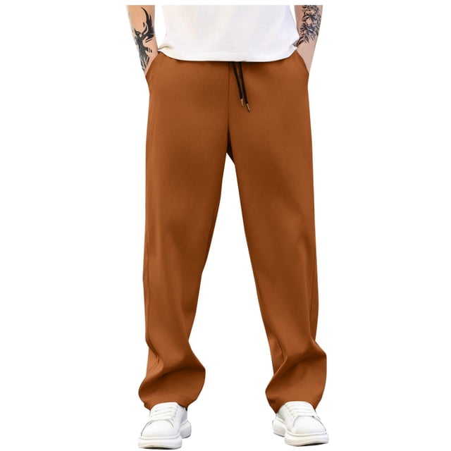 Pantalones de jogging informales para hombre: cintura elástica, cordón, poliéster de secado rápido, bolsillos, tallas M-XXXL para senderismo y deportes