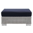 thumbnail image 3 of Conway Sunbrella Outdoor Patio Wicker Rattan Ottoman, 3 of 7