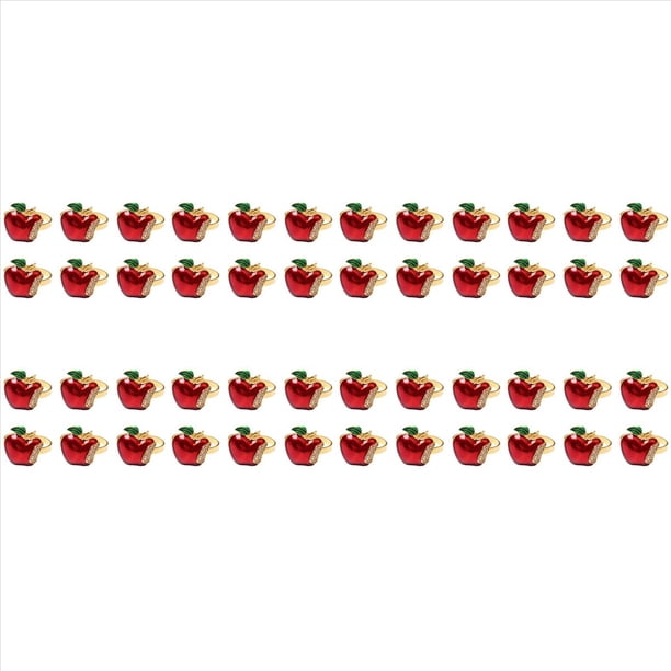 Servilleteros Set de 48, Servilletero de Manzana Roja para Boda, Cena, Banquete, Servilleta para Navidad, CumpleañOs