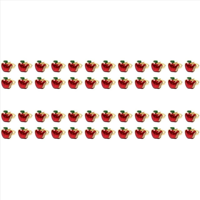 Servilleteros Set de 48, Servilletero de Manzana Roja para Boda, Cena, Banquete, Servilleta para Navidad, CumpleañOs