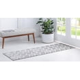 thumbnail image 4 of Unique Loom Matrix Trellis Collection Area Rug - Dots (2' 11" x 19' 8" Runner Gray/Ivory), 4 of 10