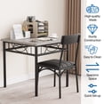 thumbnail image 3 of 3 Piece Kitchen Table Set, Dining Table and Chairs for 2, Metal and Wood Square Dining Room Table Set with 2 Upholstered Chairs, Dining Table Set for Small Spaces, Apartment, 3 of 8