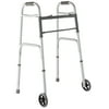 Medline Folding Walker for Seniors, Lightweight, 5-In Wheels, 300 lb Weight Capacity, Steel, Silver