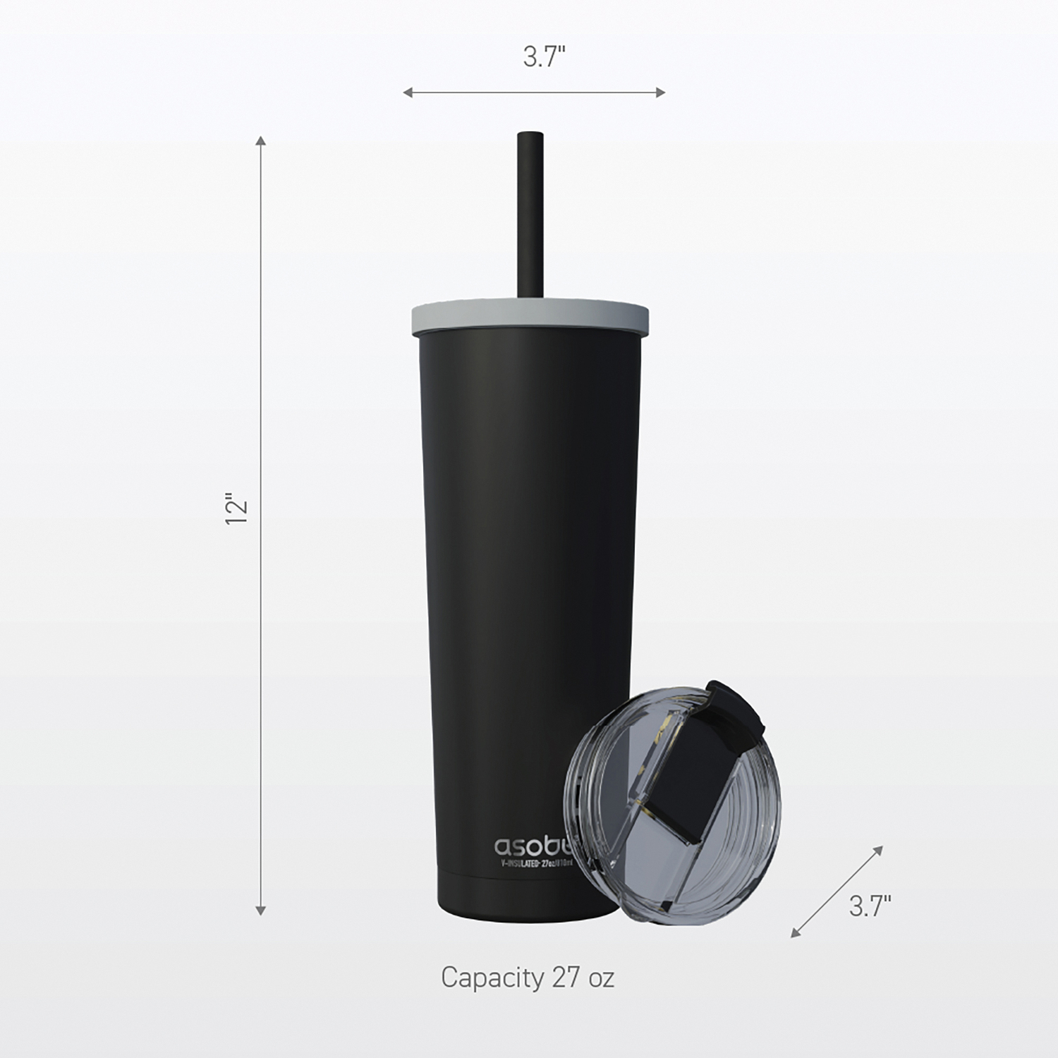 Ocean Double-Walled Vacuum-Insulated 27-Oz. Stainless Steel Travel Tumbler with Flexible Straw and Dual Lids (Red), ICT27RDPT