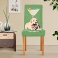 thumbnail image 4 of Yayeee 4 Pack Dining Chair Covers Stretch Parson Chairs Slipcovers Seat Protector, Green Lemon Juice, 4 of 6