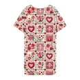 thumbnail image 3 of ATENAR Nightgowns for Women,Womens Nightgown,Easy Care,Soft,Printed,Pink,3XL(US:14), 3 of 5