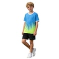 thumbnail image 6 of Vornjynx Boys Outfit Sets 2 Piece Quick Dry Crew Neck T-Shirt and Shorts Summer Gym Sports Activewear Blue Size 12, 6 of 9