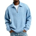 thumbnail image 4 of Mens Quarter Zip Sweater Cable Knitted Pullover Sweaters Textured Solid Colors Sweater, 4 of 4