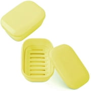 Travel Soap Holder, 2PCS Portable Soap Dish Soap Saver for Camping Gym Travel (Black)