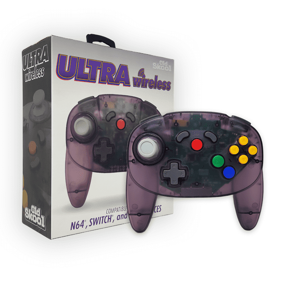 Old Skool ULTRA Wireless 64 Controller for Nintendo 64 (N64), Switch, Switch 2, PC and Analogue 3D - Atomic Purple