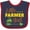 Navy and Red, variant on Inktastic Little Farmer Girl Girls Baby Bib