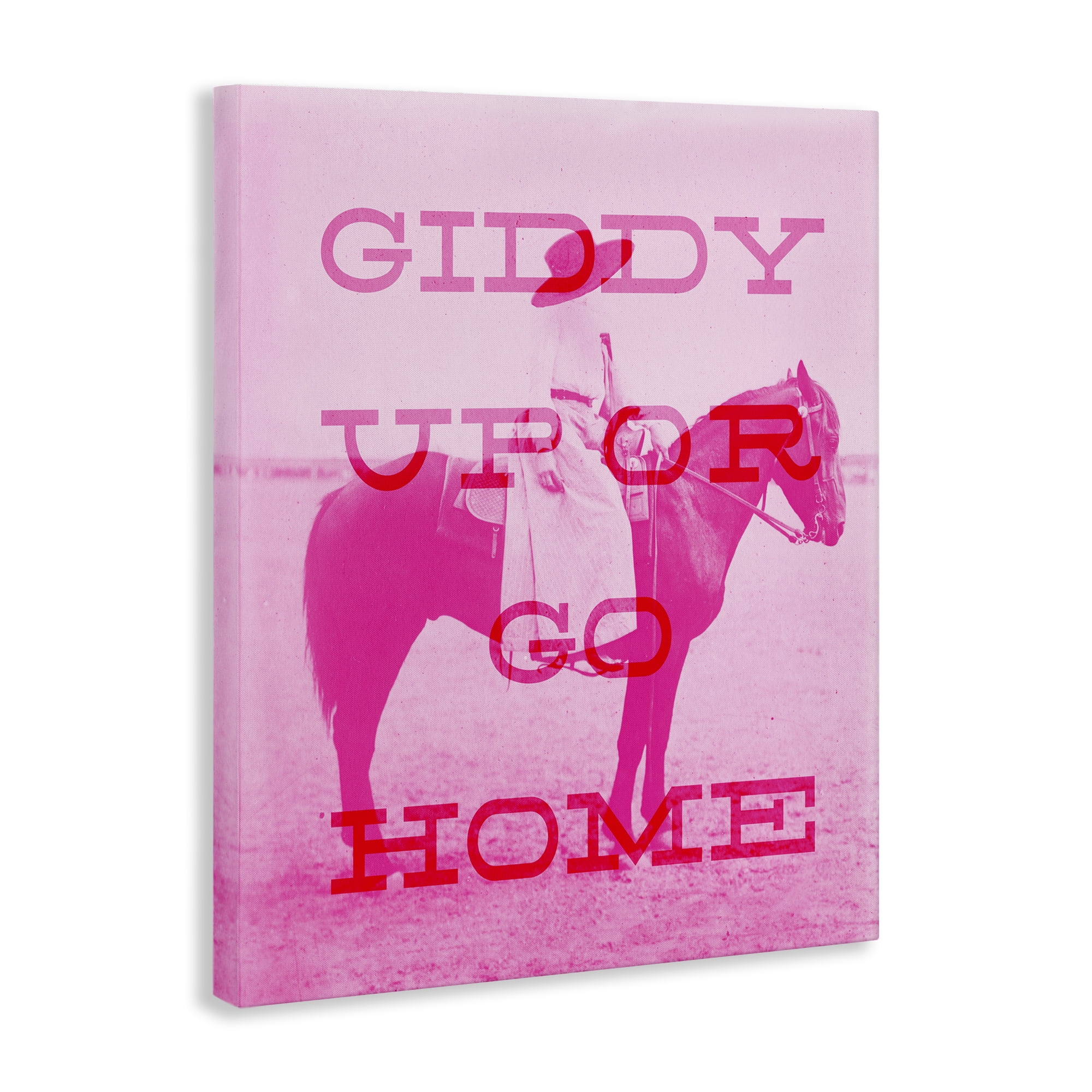 Stupell Industries Giddy Up or Go Home Animals Painting Wrapped Canvas Art Print Wall Art, 16 x 20