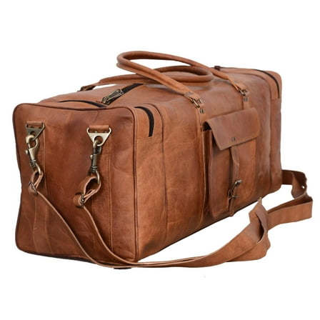 28-Inch Large Leather Duffel Bag – Travel, Gym, Sports, Overnight & Weekend Bag for Men & Women
