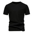 thumbnail image 2 of WAENQINLA Men's T Shirt with Front Pocket Casual Stretch Waffle V Neck Shirts Comfortable Solid Color Short Sleeve Tees, 2 of 7