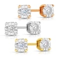 thumbnail image 3 of Natalia Drake 1/10 Cttw Diamond Miracle Plate Stud Earrings for Women in Sterling Silver, 3 of 5
