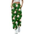 thumbnail image 1 of Gibobby pantalones de mujer de mezclilla Mujer Otoño e Invierno Casual moda Navidad divertido impreso cintura elástica pantalones deportivos pantalones casuales (Verde, XL), 1 of 4