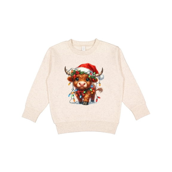 Inktastic Christmas Highland Cow Toddler Sweatshirt