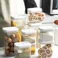 thumbnail image 5 of Contenedor hermético de almacenamiento de alimentos, plástico transparente duradero con tapas, tanque de almacenamiento de aperitivos hermético, estilo 1, 3 uds., 5 of 5