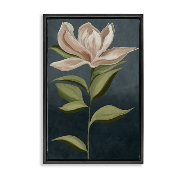 Stupell Industries Pink Iris Petals Plants & Flowers Painting Black Floater Framed Canvas Art Print Wall Art, 17 x 25