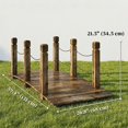 thumbnail image 2 of 5ft Carbonized Fir Wood Garden Bridge with Chain Handrails, Arched Decorative Footbridge for Backyard Pond and Walkway, Weather-Resistant Rustic Landscape Decor, 59.4" L x 26.8" W, 2 of 7