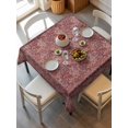 thumbnail image 2 of Red Boho Suqare Tablecloth - 54 x 54 Inch, Vintage Ethnic Tribe Abstract Art Floral Waterproof & StainResistant Tablecloth, Washable Oil-proof Table Cover for Dining/Party/Wedding/Camping/Buffet, 2 of 9
