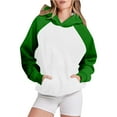 thumbnail image 1 of Timegard Sweatshirts for Women Long Sleeve Hoodies Pullover Fall Color Block Loose Tops with Pockets, 1 of 4