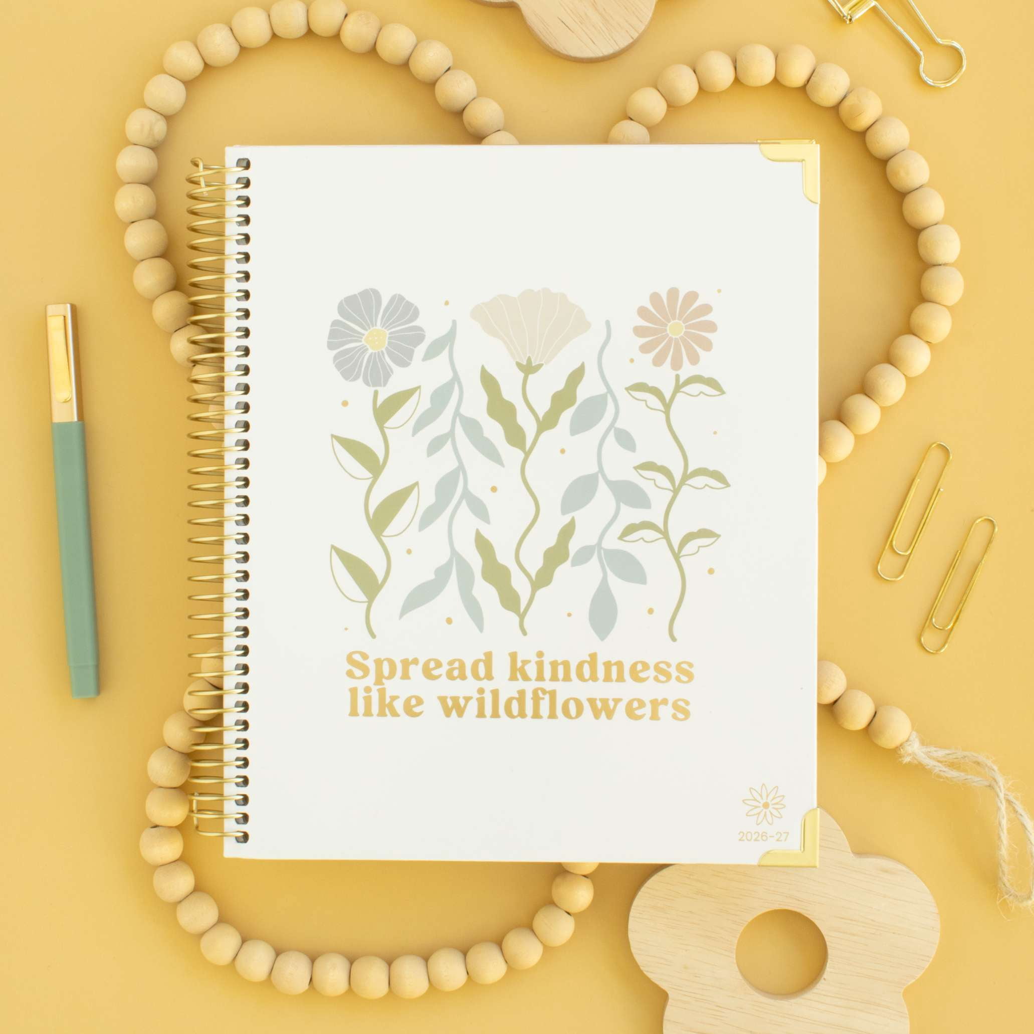 bloom daily planners 2026-2027 Academic Goal & Vision Planner, 13-Month Monthly & Weekly Hard Cover, 7.5" x 9", Spread Kindness Like Wildflowers