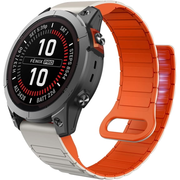 Magnetic Strap for Garmin Enduro 2/Fenix 8 51mm/Fenix 7X/Fenix 6X Pro, 26mm Silicone Quickfit Replacement Band