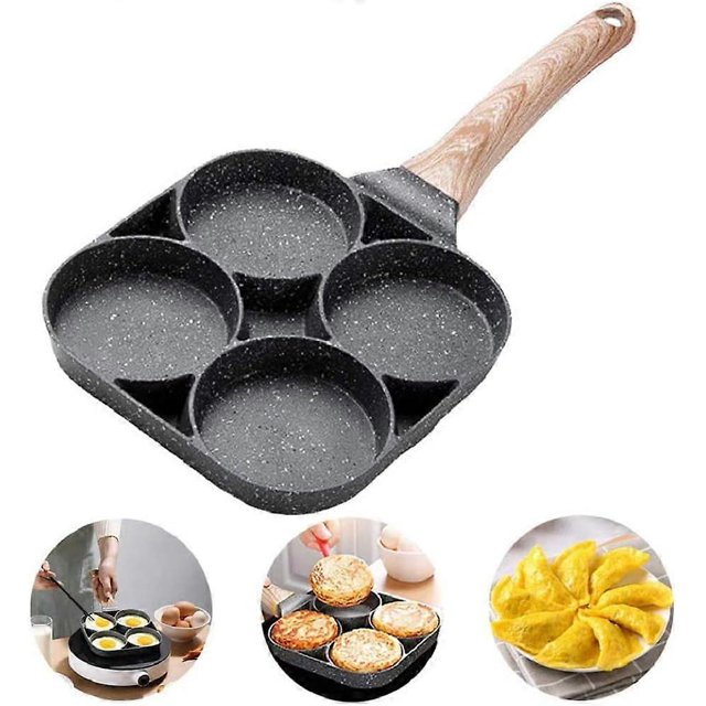 Non-Stick Frying Pan with 4 Hole Pancake Pan Fried Egg Hamburger Pan