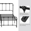 thumbnail image 6 of Twin/Full/Queen Size Metal Platform Bed Frame, Premium Steel Slat/Large Storage Space/Easy Assembly, 12 inch Platform Bed with Vintage Headboard Footboard, Non-Shaking and Non-Noise, Black, 6 of 7