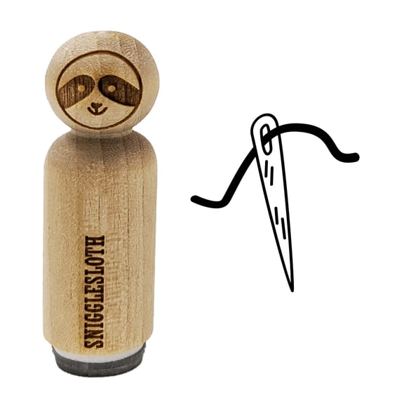 Sewing Needle and Thread Rubber Stamp for Scrapbooking Crafting Stamping - Mini 1/2 Inch