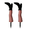 thumbnail image 1 of Witch Leg Decor Halloween Garden Decoration Stripe Witch Leg Prank Toys Funny Witch Leg Stake Yard Crafts Ornament for Party, 1 of 7