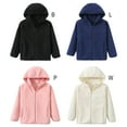 thumbnail image 4 of GYRATEDREAM Toddler Girls Boys Fleece Hooded Sweater Jacket Baby Warm Zip up Cardigan Coat Kids Fall Winter Outwear Lining for 4-12 Years Blue, 4 of 4