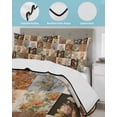 thumbnail image 3 of Quilts Queen Size Bedding Set, Floral Patchwork Reversible Summer Quilt 3 Pieces, Vintage Country Geometric Flower Lightweight Bedspreads Coverlets with 2 Pillow Shams for All Seasons, 3 of 5