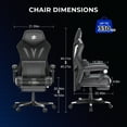 thumbnail image 6 of Seenda Massage Gaming Chair, Mesh Office Chair, Ergonomic Home Computer Desk Chairs with High Back and Footrest, 90-135° Tilt Lock Big and Tall Video Gaming Chair for Adults and Kids, 6 of 10