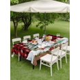 thumbnail image 3 of Outdoor Tablecloth with Umbrella Hole and Zipper, Red Plaid Christmas Rectangle Table Cloth 52x70 Inch Waterproof Tablecloth, Snowman Xmas Tree Snowflake Gifts Winter Picnic Table Cover for Patio, 3 of 7