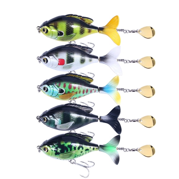 HENGJIA  Fishing Lures, Topwater Floating Rotating with Sequins Tail Artificial Hard Bait Fishing Lures Swimbaits Slow Sinking Hard Lure Fishing Tackle Kits