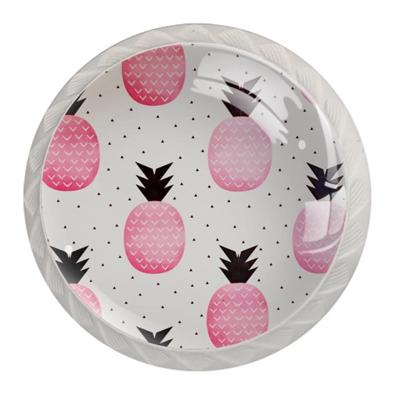 4 Pcs Pineapple Knobs for Kitchen Cabinet Cupboard Dresser Bookcase Drawer Pulls Handles Round Home Decor