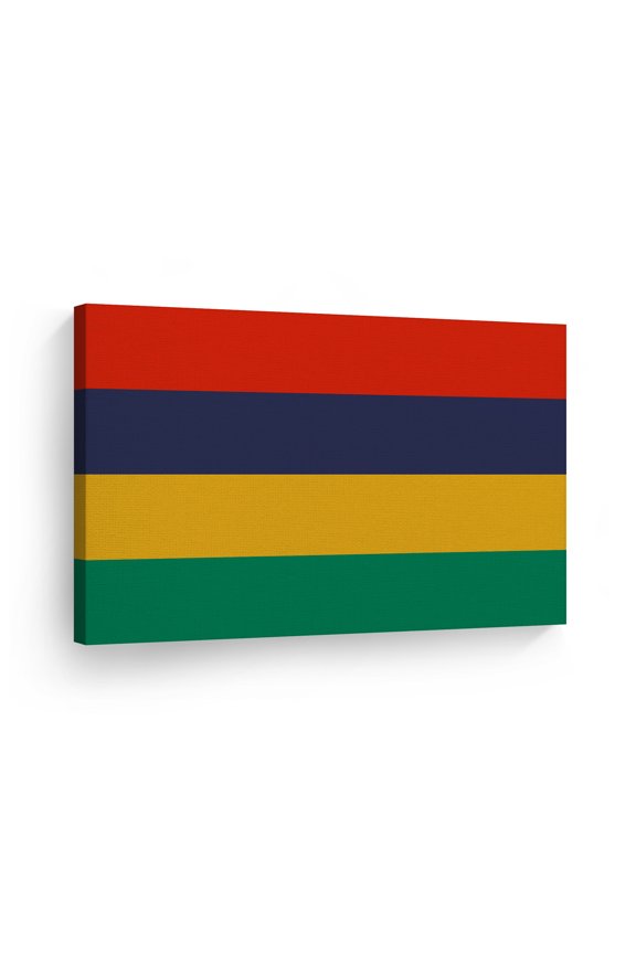 Mauritius Flag Canvas Wall Art Print Country Flags Office Living Room Dorm Bedroom Kitchen Man Cave Sports Club Bar Decor Modern Home Decor Made in USA - 30x40