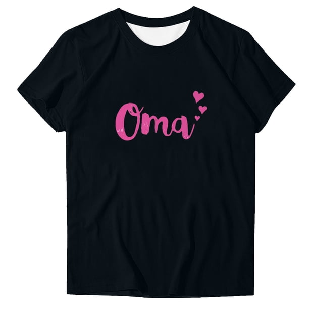 Camiseta de Manga Corta de Cuello Redondo con Impresión de la Carta para las Mujeres, Casual Diario Y Top de Fiesta