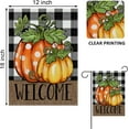 thumbnail image 2 of Welcome Fall Pumpkin Decorative Garden Flag, Autumn Buffalo Plaid Check Farmhouse Seasonal Yard Outside Decorations, Thanksgiving Polka Dots Outdoor Small Home Decor Double Sided 12 x 18, 2 of 6