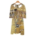 thumbnail image 4 of Gustav Klimt-Stoclet Frise-The Embrace 1909 Robe Évasée Nœud Cœur Design Mode Grande Taille Robe Ample Boy Boy Boy, 4 of 5