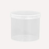 Small Round Storage Containers, Transplastic Organizer Boxes With Lids, Mini Round Jars For Cotton Swabs, Toothpicks, Beads, Crafts, Stackable Small Parts Organizer, Set of 2