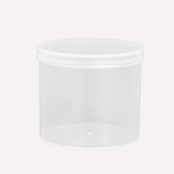 Plastic Storage Box Organizer, Transparent Cosmetic and Office Supplies Container, Small Round Bucket with Lid, Hygienic and Space-Saving Design