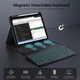 thumbnail image 2 of Magnetic Detachable Backlit Bluetooth Keyboard Smart Folio with Pencil Holder Compatible with iPad Mini 6th/7th Gen 8.3" 2021/2024,Black, 2 of 9