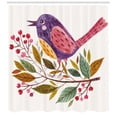 thumbnail image 3 of Ambesonne Watercolor Shower Curtain, Birds on a Branch, 69"Wx70"L, Purple Fern Green, 3 of 3