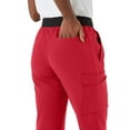 thumbnail image 2 of ave. Varick Women's Six Pocket Midrise Straight Leg Scrub Pant in Red, S Tall, 2 of 6